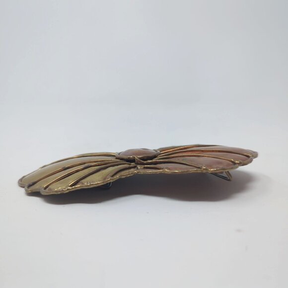 Vintage Brutalist Belt Buckle Bronze Metal - Picture 2 of 7